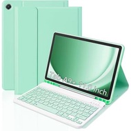 Others - 適用三星 Samsung TabA9 plus 11吋 無線鍵盤連保護套 平板電腦套 藍牙鍵盤套 淺綠色
