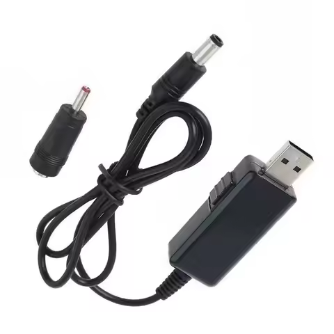 DC 5V to 9V 12V USB Boost Converter 3.5x1.35mm Adapter Cable Connecter Adjustable Voltage for Power 