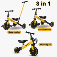 3 IN 1 Baby Tricycle Kids Bycycle Stroller Children Bike Balance Car Balance Bike Basikal Budak Hadi