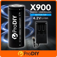 4.2V 26650 X900 16800mAh Rechargeable Li-ion Battery Lithium