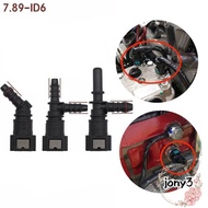 JONY  Line Hose, 7.89 ID6 Bundy Tee Hose Coupler, Auto Accessories 45° PA12 Plastic Pipe Coupler
