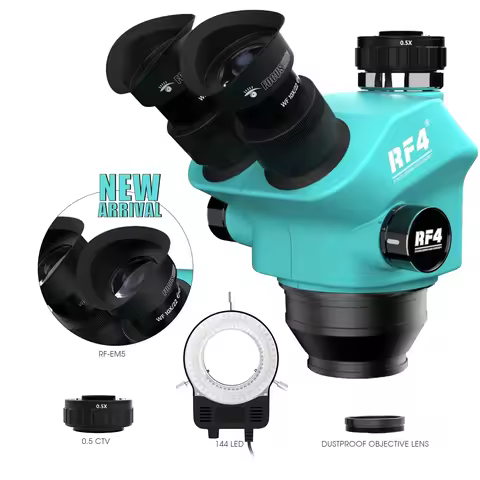 RF-7050PRO Microscope Knob 6-Level Precision Lock 7-50X Magnification Zoom Stereo Trinocular Lens Wi