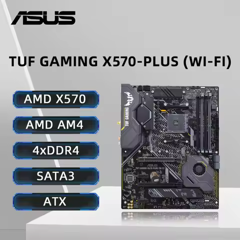 ASUS AMD X570 Motherboard TUF GAMING X570-PLUS (WI-FI) AM4 Socket Support 5500 5600 5700X 5800X3D CP