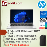 HP PROBOOK 440 G9 7G824PA LAPTOP (i7-1255U16GB512GB SSD14" FHDIRIS Xe GRAPHICSWIN10 PRO) FREE BACKPA