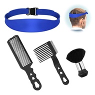 Fade Comb for Men Haircut,4PCS Fade Guide for Men Haircut Kit with Silicone Haircut Band,Barber Comb