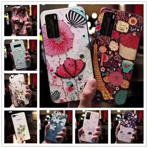 For Google Pixel 7 / Pixel 7 Pro / Pixel 7A Case 3D Flower Relief Silicone Emboss Back Covers for Go