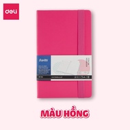 Sổ Da A5/96 Trang Deli Sổ Tay BÌa Da Giấy Kẻ Ngang Nhiều Màu Sang Trọng Cho Sinh Viên Dân Văn Phòng