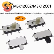 100pcs Micro Toggle Switch MSK-12C02/C01 1.5h/2h/2.5h Seven-pin Pull-out 7Pin 7-pin Patch Toggle Swi