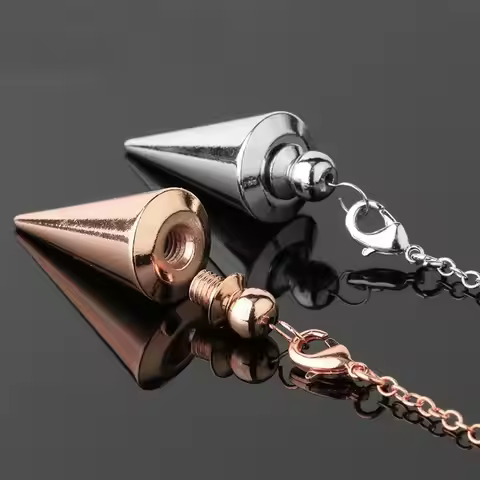 Gift Chain Dowsing Rose Gold Gold Silver Antique Copper Cone Pendule Reiki Healing Metal Reiki Pendu