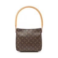 LOUIS VUITTON Looping 中型單肩包 M51146 字母帆布棕色二手 LV