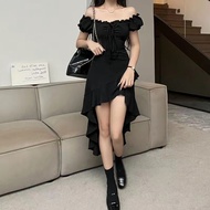 French Dress Classy Dress Simple Dress One-Piece Dress One-Piece Dress Narrow-Waisted Slimmer Look O