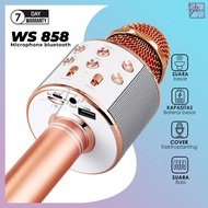 [ AC - RAMADHAN SALE GRATIS ONGKIR ] Microphone Karaoke Mic Bluetooth Ws 858 Speaker Mik Ws 858 Mikropon Blutut Karoke Wireless Sepiker Jernih Mix Semua Hp Youtuber Smulle Suara Bagus Tanpa Kabel Cocok untuk Headset Earphone Headphone Termurah Bergaransi