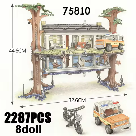 75810 Strange Story Characters Turn Upside Down Model Holiday Gift 2287PCS Brick Children Educationa