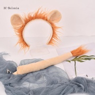 BO Lion Costume Set Lion Ears Headband Tail Animal Fancy Costume Kit for Kids Adult