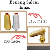 Benang Sulam Emas Silver/Benang Emas Sulam/Benang Gold/ Gold Embroidery Thread/Gold Thread