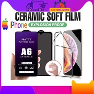 Iphone 12 Mini , 12 / Pro , 12 ProMax 13Mini 13/Pro 13ProMax Ceramic Blue ray Matte Full Coverage Te