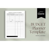 Digital Planner, Monthly Budget Planner Printable, Budget Tracker