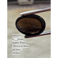 N00237 A_ Kuarza Berasap Brazil, Dimensi: 18mm × 12.9mm × 8.2mm, Berat: 14.55 ct   B: 17.9 x 13 x 7.