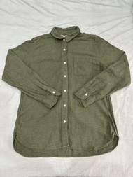 【無印】墨綠法蘭絨長袖襯衫