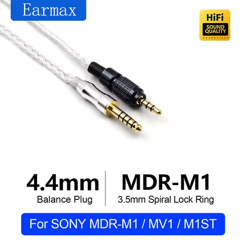 4.4mm Balanced 4-Pin XLR Balanced 16-Strand Single Crystal Copper Silver-Plated Headphones HIFI Cabl