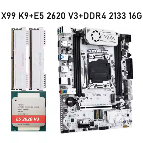 MACHINIST X99 K9 Motherboard kit Set LGA 2011-3 Intel Xeon E5 2620 V3 CPU Processor And DDR4 2133Mhz