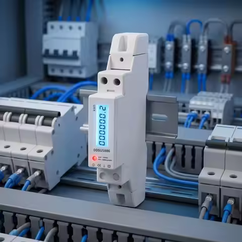 DDSU5886 1 Phase Energy Meter 220V 5(80) 1 Accuracy Designed for Compact Electrical Cabinets LCD Dis
