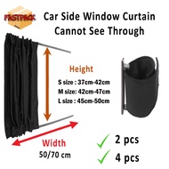 2 Windows 50cm M size Car Side Window Curtain Blind Sun Shade Cannot See Through