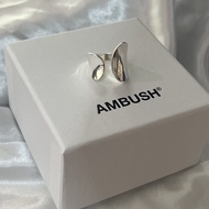 01_AMBUSH Sterling Silver Glossy Opening Adjustable Ring For Women Hip-Hop Temperament Internet Cele