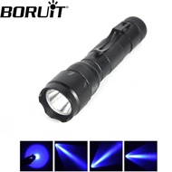 Boruit 502B Mini LED Flashlight Super Bright Waterproof Small Portable Blue Light Torch for Fishing 