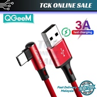 QGEEM USB 90° Type-C Cable For Samsung Note 8 S8 Xiaomi mi A1 Cell Phone Type C Cable Fast Charging 