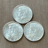 美國1964年半圓銀幣3枚