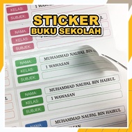 30/50pcs | STICKER NAMA BUKU SEKOLAH/STICKER BUKU/STICKER SEKOLAH