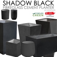 BLACK Cement Pot Fibreglass Pot Fiberglass Planter Pot Flower Plant Pot Tree Pot Concrete Pot Outdoo