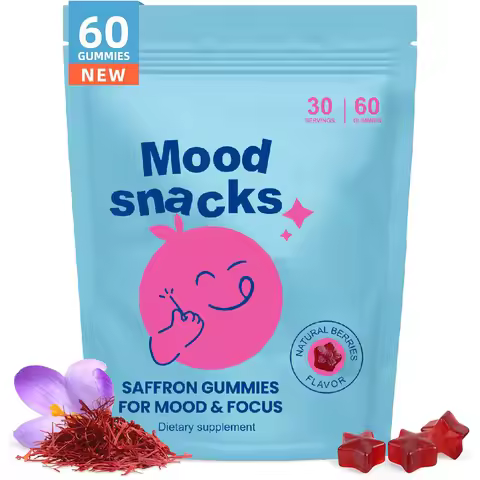 Saffron Gummies for Kids, with Passion Flower, Saffron Extract & GABA, Calm Mood Support Supplement 