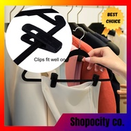 Velvet Hanger Flocked Finger Clips Non-Slip Plastic Clothes Pins for Pants Thin Velvet Hangers
