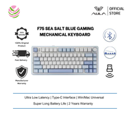 AULA F75 Sea salt blue Gaming  Mechanical keyboard 2.4G/BT/Type-C  80Keys