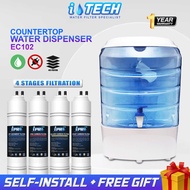 I-TECH EC102 Indoor 4 Stages Water Purifier System with Stainless Steel Flexible Faucet