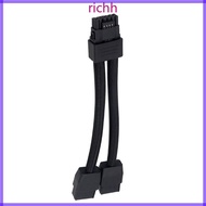 Richh Space Saving 16Pin GPU Power Adapter 12VHPWR Graphics Card 2x 8Pin to 16Pin GPU