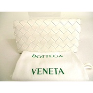 Authentic BOTTEGA VENETA Intrecciato White Leather Bifold Long Wallet #9358  Pre-owned