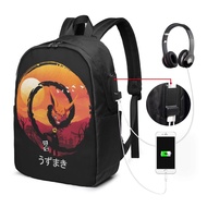 Naruto Backpack Laptop USB Charging Backpack 17 Inch Travel Backpack School Bag Large Capacity Student School Bag