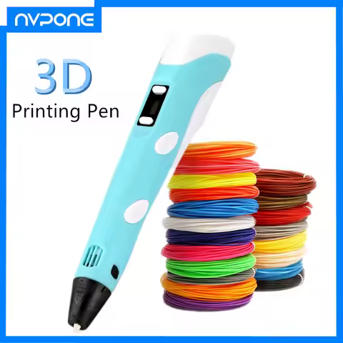 3D Printing Pen DIY Drawing Pen With LCD Display 3D Pen With 10 Colors 50 Meter PLA Filament Christm