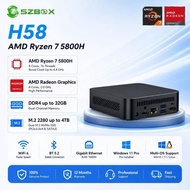 SZBOX H58 Mini PC AMD Ryzen 7 5800H/5700U Integrated Radeon Graphics DDR4 3200MHz WiFi 5 Windows Off