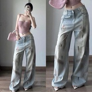 TATTA Jeans | 89861 QCCC Vip High Quality Stone Painted Down Jeans