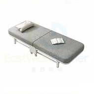 包送貨- 折疊床升級款麻布灰色加厚款海綿5CM 65寬 午休單人床辦公室簡易床陪護床午睡床家用二折折疊床