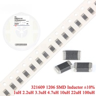20-50Pcs 1206 SMD Inductor ±10% 321609 100uH 22uH 5mA 10uH 4.7uH 25mA 3.3uH 2.2uH 50mA 1uH 100mA Ind