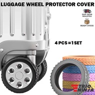 Trio Ninja Sarung Pelindung Roda Bagasi | Pelindung Kastor Silikon untuk Perjalanan Beg Pakaian Lugg