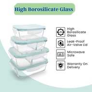 Glass Food Storage 520ml, 640ml, 950ml, 1040ml & 1520ml up to 3 Compartment