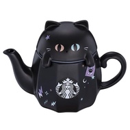 台灣 Starbucks 星巴克 2021 Halloween 萬聖節 黑貓 萬聖魔法術茶壺 貓咪 茶壺 414ml