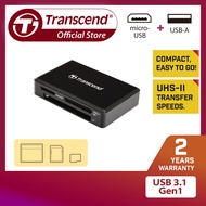 Transcend RDF9 Card Reader SD/microSD/CF | USB 3.1 microUSB to Type A (Black/White)