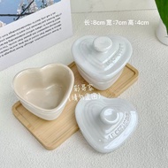 LE CREUSET LE CREUSET CREUSET Porcelain Small Size Heart-Shaped Baking Pot with Lid Love Baking Cup 